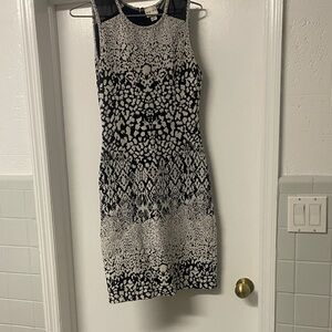 Reiss Black and White Patterned Mini Dress
